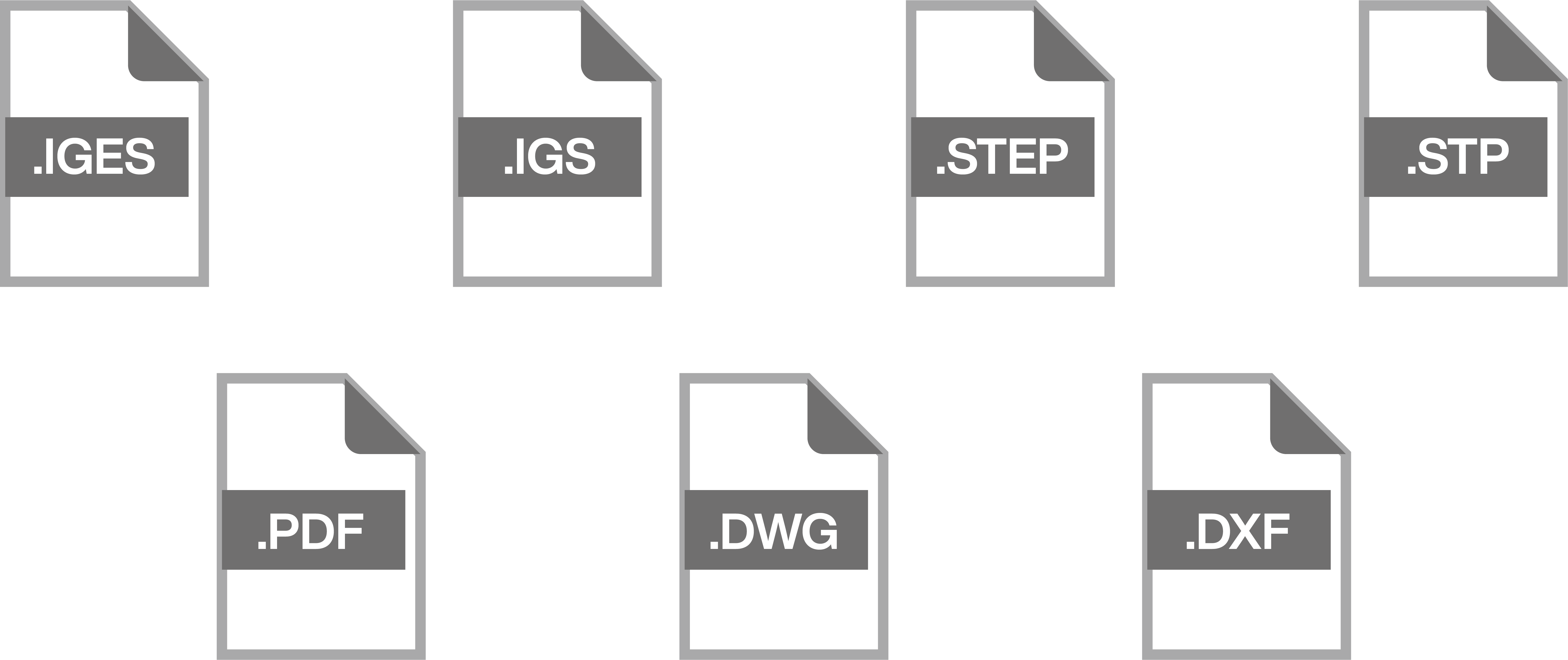 sheet metal format files iges igs step stp pdf dwg dxf